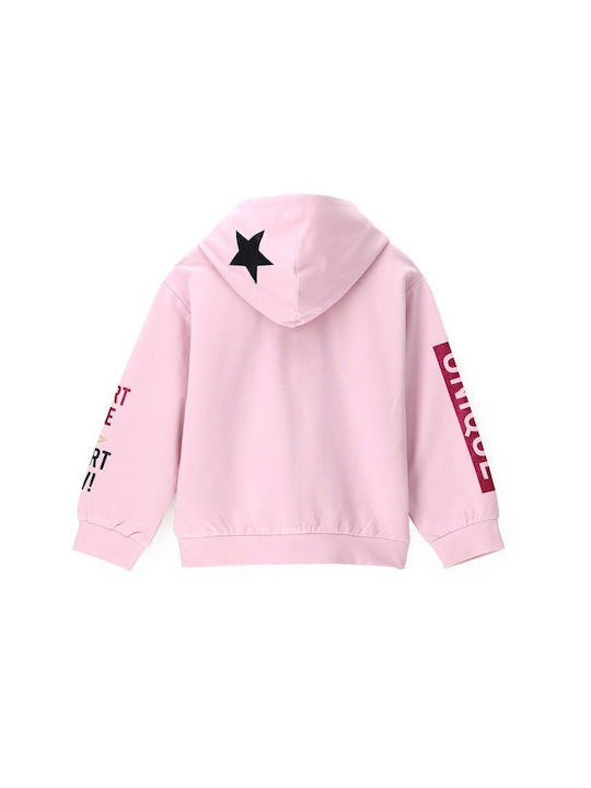 Original Marines Girls Hooded Sweatshirt with Zipper Pink