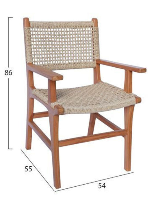 Fotoliu de exterior Rattan Natural-beige 54x55x86cm