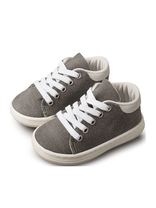 Babywalker Βαπτιστικά Υφασμάτινα Sneakers Γκρι