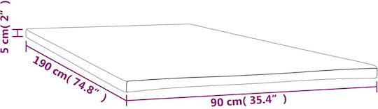 vidaXL Mattress Topper Single Foam with Removable Cover 90x190x5cm