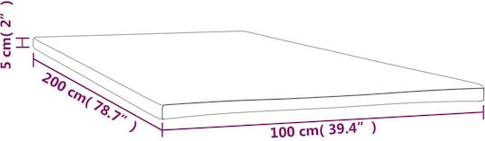 vidaXL Ανώστρωμα Μονό Foam με Αποσπώμενο Κάλυμμα 100x200x5εκ.