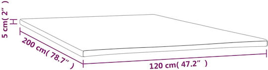 vidaXL Matratzentopper Halb-Doppel Schaumstoff mit Abnehmbarem Bezug 120x200x5cm