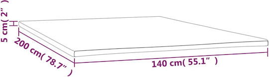 vidaXL Mattress Topper Double Foam with Removable Cover 140x200x5cm