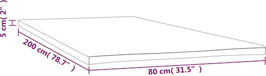 vidaXL Mattress Topper Single Foam with Removable Cover 80x200x5cm