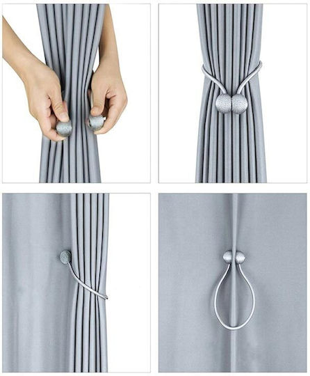 Tie-Back Magnetic din Țesătură Grey 2buc