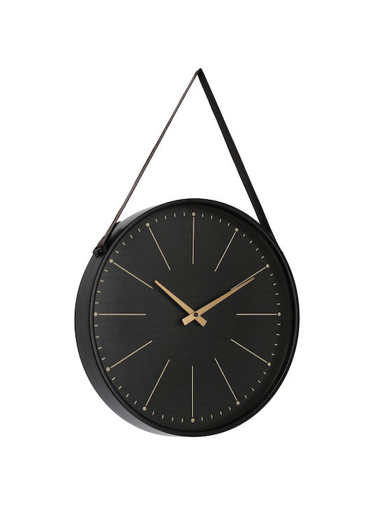 Bizzotto Timely Wall Clock Wooden Black Ø40cm