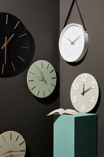 Bizzotto Timeline Wall Clock Wooden Green Ø40cm
