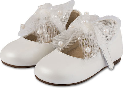 Babywalker Baptism Leather Pumps Ecru