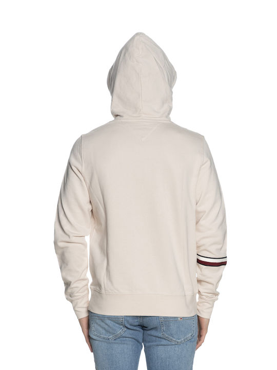 Tommy Hilfiger Men's Sweatshirt with Hood and Pockets Feather White