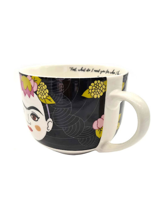 Kikkerland Frida Kahlo Mug Ceramic Black