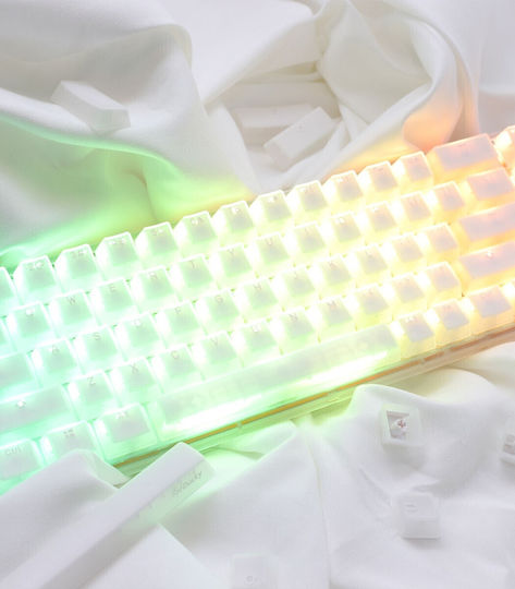Ducky One 3 Gaming Mechanical Keyboard 65% with Cherry MX Brown switches and RGB lighting (English US) Aura White