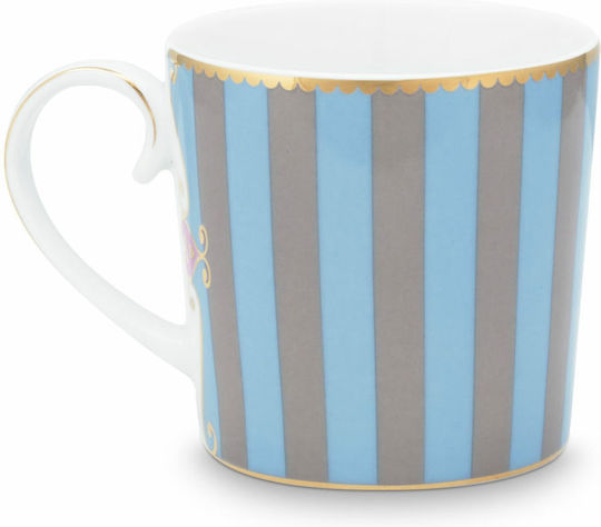 PiP Studio Love Birds Medallion Stripes Чаша от Порцелан Blue-Khaki 150мл
