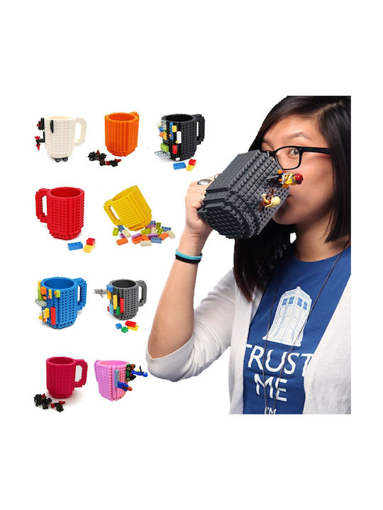 Gadget Master Тип Lego Чаша Пластмаса Сив 350мл