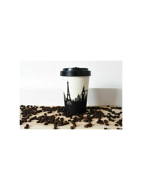 Innostat Cosmopolitan Bamboo Cup with Lid Black 450ml