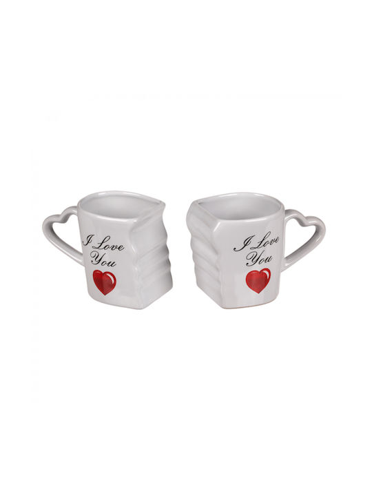 ArteLibre I Love You Mug Ceramic White 2pcs