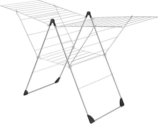 Metaltex Vento Folding Floor Metallic Clothes Drying Rack with Hanging Length 30m