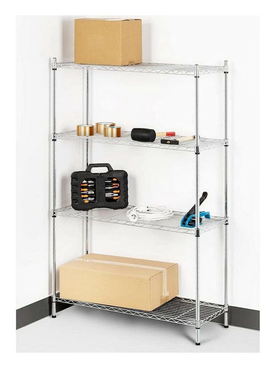 Confortime Kitchen Rack Metal in Silver Color 4 Slots 60x30x150cm