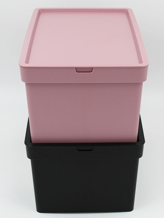 Viomes Nova Πλαστικό Κουτί Αποθήκευσης με Καπάκι Μαύρο 28x18.5x13.5cm