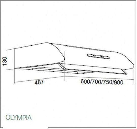 Davoline Olympia 460 Lux PB 2M Freestanding Vent Hood 60cm Inox