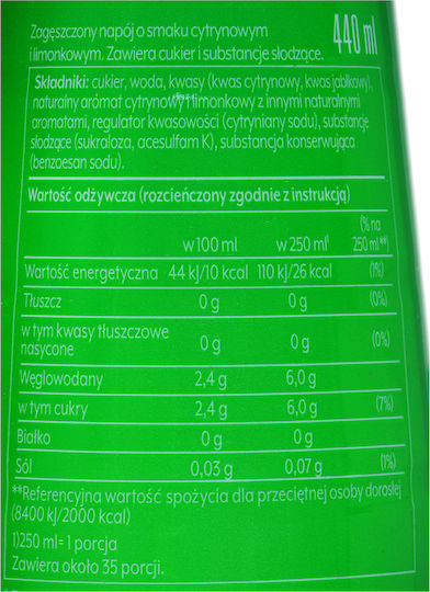 7UP Γκαζόζα Συμπυκνωμένη Χωρίς Ανθρακικό σε Μπουκάλι 440ml
