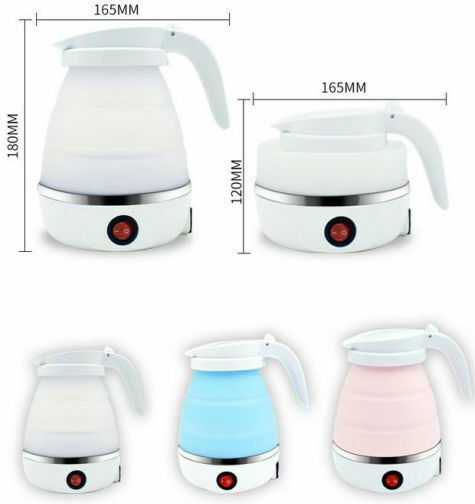 Travel Folding Electric Kettle Kettle Travel Size 600ml 750W White