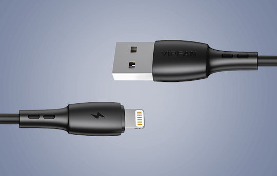 Vipfan Vipfan Racing X05 USB to Lightning Cable Μαύρο 1m