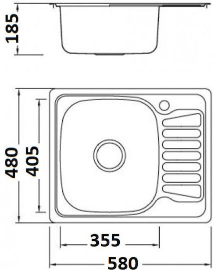 Karag BL 896 BL896 Drop-In Мивка Inox Сатен Ш58xД48см Сребрист