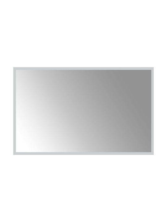 vidaXL Oglindă de Baie Dreptunghiulară Lumini LED 80x50cm Transparent