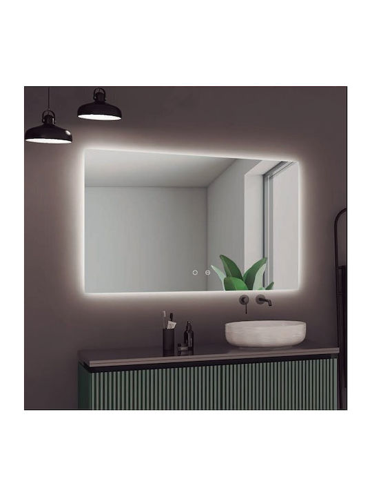 Imex Italia Rechteckiger Badezimmerspiegel LED Berührung 60x80cm