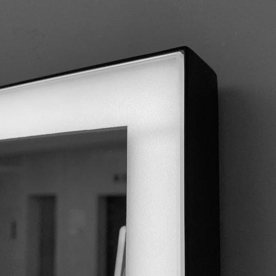 Imex Suiza Правоъгълена Банско Огледало LED 60x80см Черен