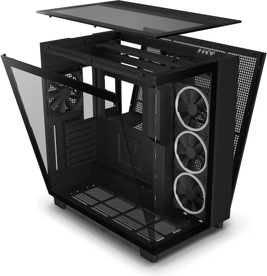 NZXT H9 Elite Gaming Midi Tower Κουτί Υπολογιστή με Πλαϊνό Παράθυρο Μαύρο