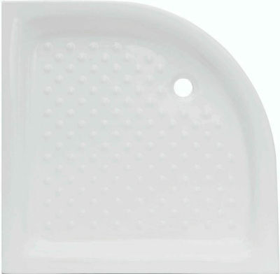 Tema Semicircular Porcelain Shower White Slim 80x80x6cm