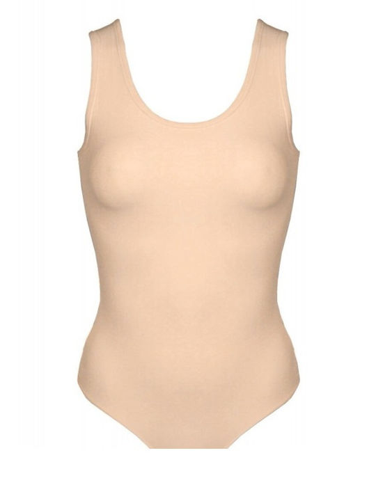 Primo Spaghetti Strap Bodysuit Beige