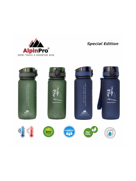AlpinPro Spartan Warrior Water Bottle Plastic Bike 650ml Green