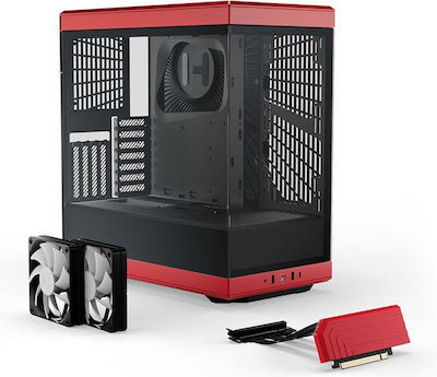 HYTE Y40 Gaming Midi Tower Computer Case with Window Panel Red