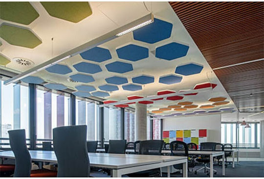 Audiodesigner Ecoplan Hexagon Ηχοαπορροφητικό Πάνελ (4τμχ) σε Σχέδιο Straight σε Λευκό Χρώμα