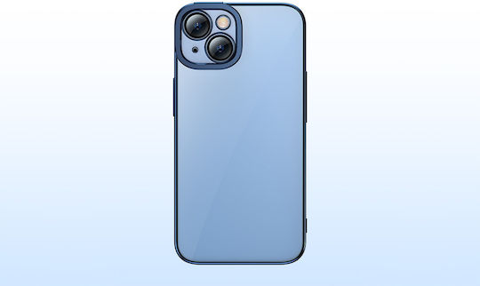 Baseus Glitter Back Cover Πλαστικό Σετ με Τζαμάκι Μπλε (iPhone 14 Plus)