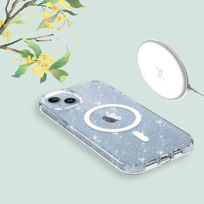Tech-Protect Flexair Hybrid Magsafe Glitter Umschlag Rückseite Silikon Transparent (iPhone 14 Pro)