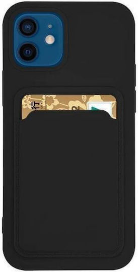 Hurtel Card Back Cover Silicon cu Suport pentru Carduri Negru (Redmi Note 11 Pro+ 5G)