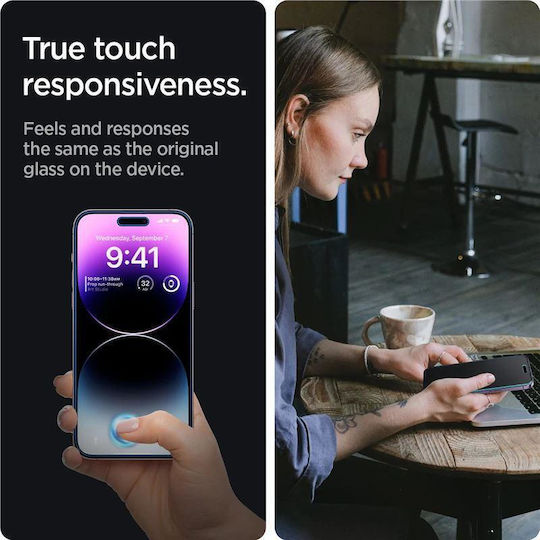 Spigen EZ FIT GLAS.tR Privacy Full Face Tempered Glass 2τμχ (iPhone 14 Pro)