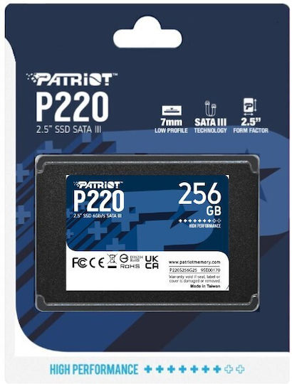 Patriot P220 SSD 256GB 2.5'' Type with SATA III Connection P220S256G25