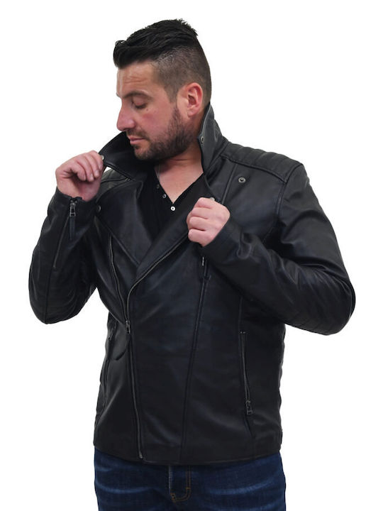 Men's Leather Jacket Elvis - Black