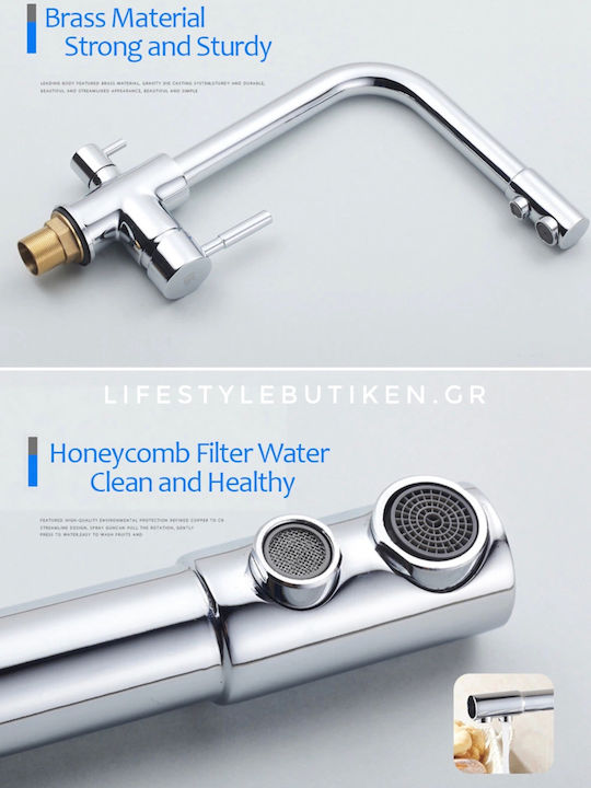 6-GTS Tall Kitchen Faucet Counter Inox Silver