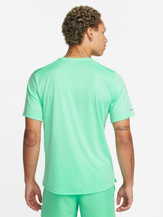 Nike Division Miler Αθλητικό Ανδρικό T-shirt Dri-Fit Τιρκουάζ με Λογότυπο