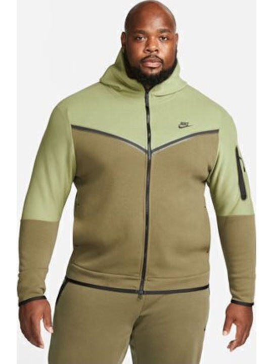 Sportswear Tech Fleece Ζακέτα με Κουκούλα Χακί