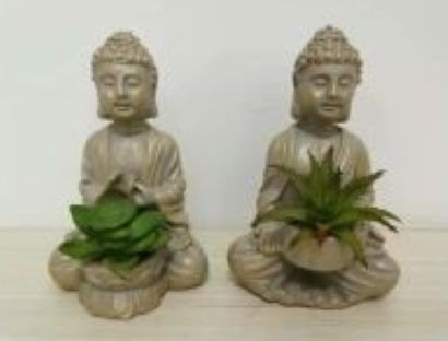 Artekko Decorative Buddhas made of Concrete 10x10x16cm 2pcs