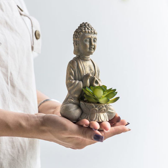 Artekko Decorative Buddhas made of Concrete 10x10x16cm 2pcs