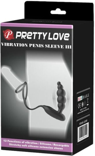 Pretty Love Penis Rings & Vibrating Plug Πρωκτικός Δονητής με Δυνατότητα Ασύρματης Λειτουργίας Μαύρος