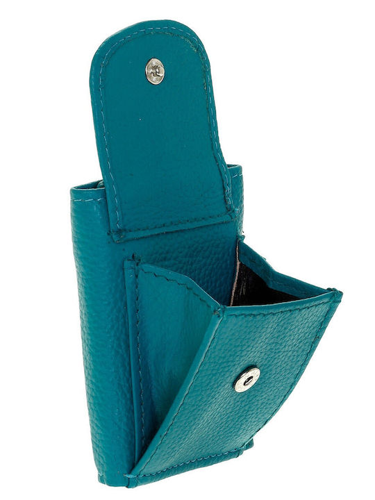Klein Leder Damen Geldbörse Klassisch mit RFID Turquoise