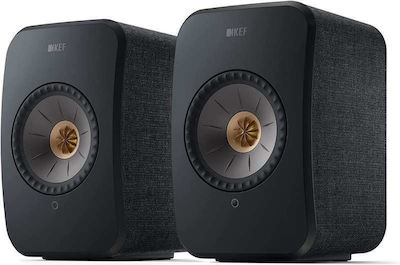 Kef LSX II Αυτοενισχυόμενα Ηχεία 2 Δρόμων με Bluetooth 70W (Ζεύγος) Carbon Black